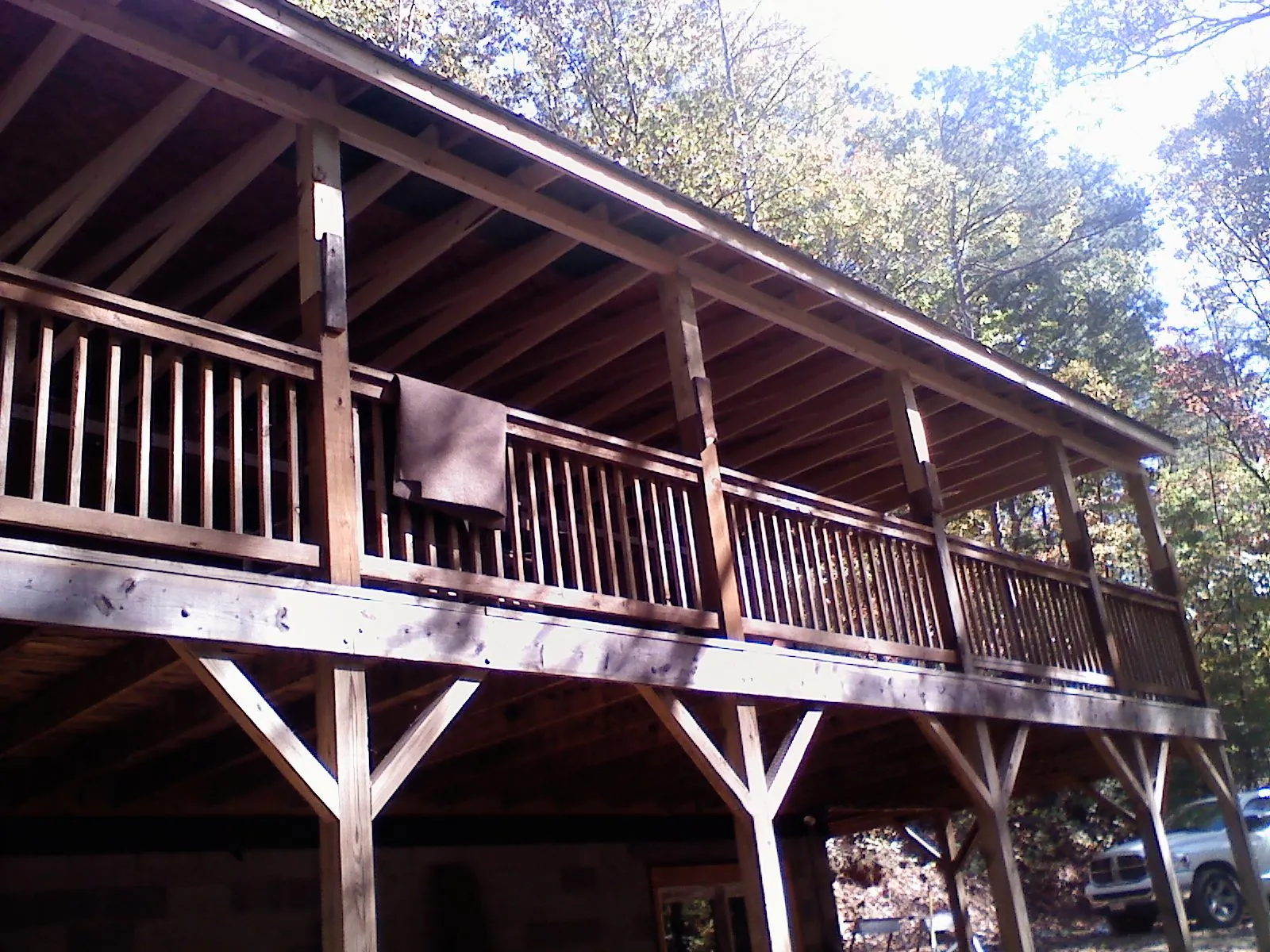 Timber framing under a new elevated porch and deck — Roof Leak Repair in Tompkinsville by Roofing Brothers
